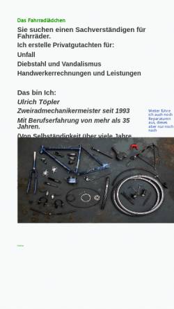 Vorschau der mobilen Webseite www.fahrradlaedchen.de, Fahrradlädchen Ulrich Töpler