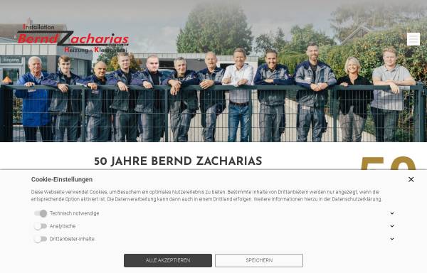 Vorschau von www.zacharias-enger.de, Bernd Zacharias, Installation, Heizung, Klempnerei