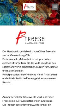 Vorschau der mobilen Webseite www.malerfreese.de, Malerfachbetrieb Freese