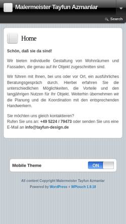 Vorschau der mobilen Webseite www.tayfun-design.de, Tayfun Azmanlar, Malermeister