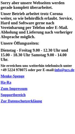 Vorschau der mobilen Webseite www.ucs.de, Agentur Uffenkamp aus Enger-Dreyen