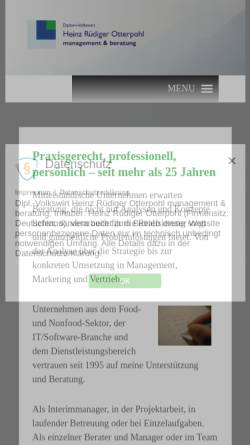 Vorschau der mobilen Webseite www.hrotterpohl.de, Heinz Rüdiger Otterpohl, Unternehmensberatung