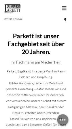 Vorschau der mobilen Webseite www.parkett-bigalke.de, Parkett Bigalke - Spezialist für Parket und Laminat