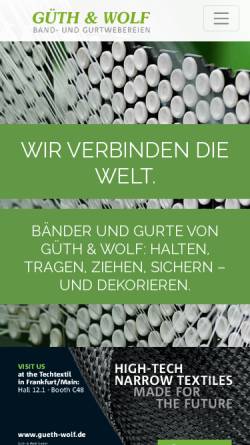 Vorschau der mobilen Webseite www.gueth-wolf.de, Güth & Wolf GmbH