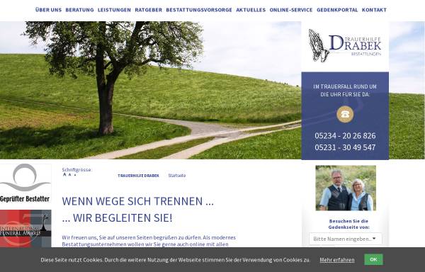 Vorschau von www.trauerhilfe-drabek.de, Trauerhilfe Drabek