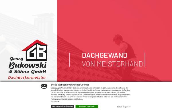 Vorschau von www.bukowski-dach.de, Georg Bukowski & Söhne GmbH, Bedachungen