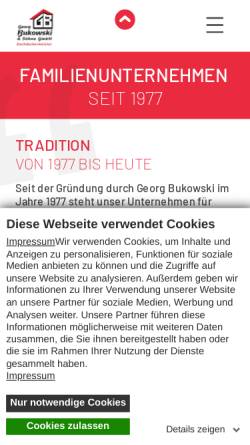 Vorschau der mobilen Webseite www.bukowski-dach.de, Georg Bukowski & Söhne GmbH, Bedachungen