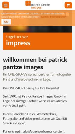 Vorschau der mobilen Webseite www.patrick-pantze.de, Patrick Pantze Werbefotografie GmbH