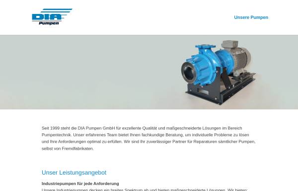 Vorschau von www.dia-pumpen.de, DIA-Pumpen