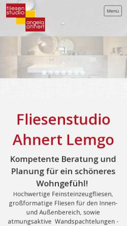 Vorschau der mobilen Webseite www.fliesenstudio-ahnert.de, Fliesenstudio Angela Ahnert