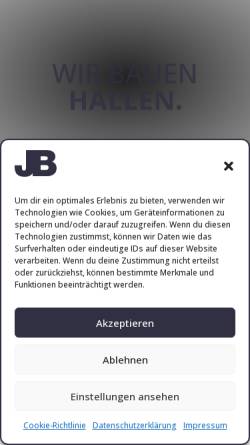 Vorschau der mobilen Webseite www.jb-stahlbau.de, Jochen Brill GmbH