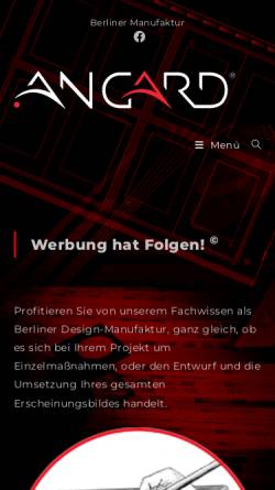 Vorschau der mobilen Webseite www.angard.de, Angard Werbung - Wellnitz & Riemann GbR