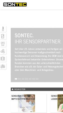 Vorschau der mobilen Webseite www.sontec.de, Sontec Sensorbau GmbH