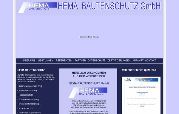 Vorschau von www.hema-bautenschutz.de, HEMA Bautenschutz GmbH