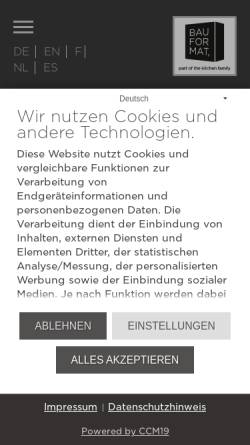 Vorschau der mobilen Webseite www.bauformat.de, bauformat Küchen