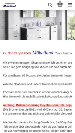 Vorschau der mobilen Webseite www.sonderposten-moebelland.de, Sonderposten Möbelland