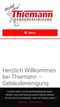 Vorschau der mobilen Webseite www.thiemann-lk.de, Thiemann Gebäudereinigung GmbH & Co. KG