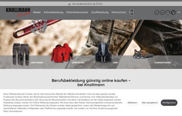 Vorschau von www.berufskleidung-knollmann.de, Knollmann GbR