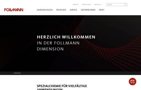 Vorschau von www.follmann.com, Follmann & Co. Gesellschaft für Chemie-Werkstoffe und -Verfahrenstechnik mbH & Co. KG