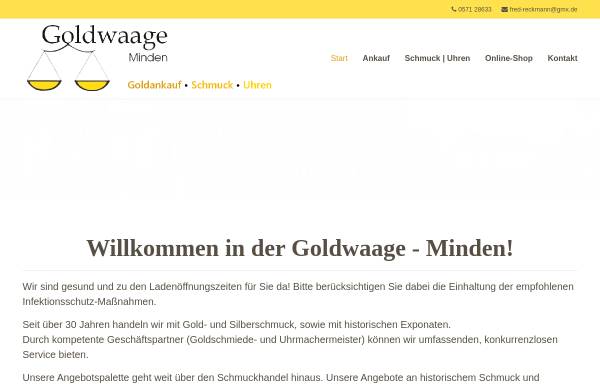 Vorschau von www.goldwaage-minden.de, Goldwaage