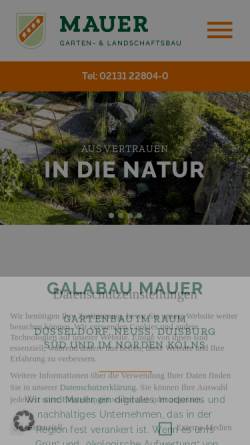 Vorschau der mobilen Webseite www.galabau-mauer.de, Mauer GmbH Garten- und Landschaftsbau