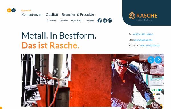 Vorschau von www.rasche.de, Rasche Umformtechnik GmbH & Co KG