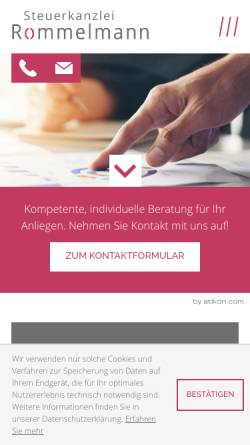 Vorschau der mobilen Webseite www.rommelmann.de, Steuerkanzlei Rommelmann