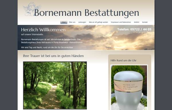Vorschau von www.bornemann-bestattungen.de, Bornemann Bestattungen, Inhaber Heinz Bornemann