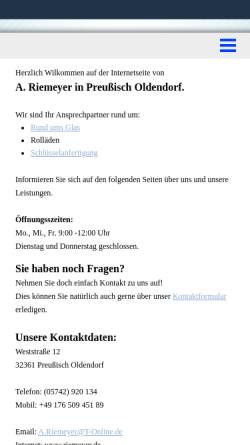 Vorschau der mobilen Webseite www.riemeyer.de, A. Riemeyer