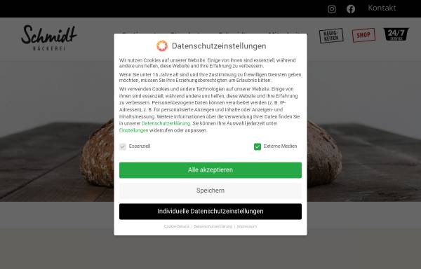Vorschau von www.baeckerei-schmidt.de, Karl Schmidt GmbH, Bäckerei