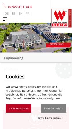 Vorschau der mobilen Webseite www.wissmann-online.de, Wilhelm Wißmann GmbH