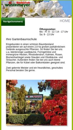 Vorschau der mobilen Webseite www.baumschulen-wuestemeyer.de, Baumschulen Wuestemeyer