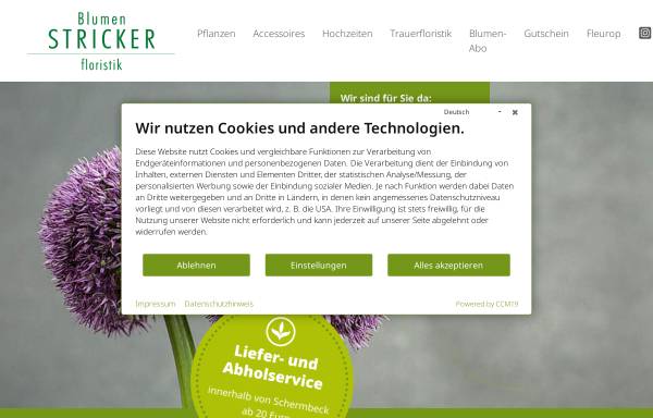 Vorschau von www.blumen-stricker.de, Blumen Stricker