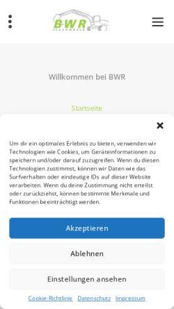 Vorschau der mobilen Webseite www.bwr-schermbeck.de, BWR GmbH - Garten- und Landschaftsgestaltung