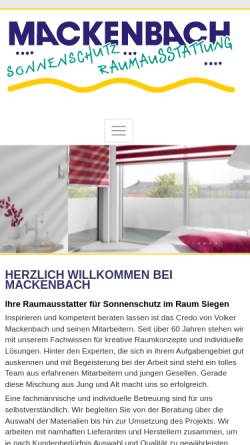 Vorschau der mobilen Webseite www.mackenbach.de, Raumausstattung Volker Mackenbach