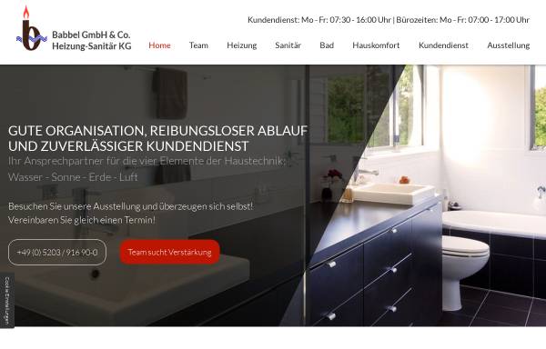 Vorschau von www.babbel-shk.de, Babbel GmbH & Co. Heizung - Sanitär KG
