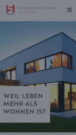 Vorschau der mobilen Webseite www.helsti.de, HelSti Massivhaus und Immobilien GmbH