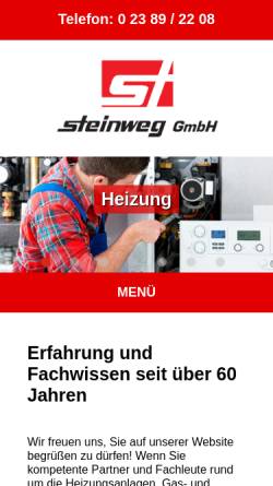 Vorschau der mobilen Webseite www.steinweg-gmbh.de, Steinweg GmbH