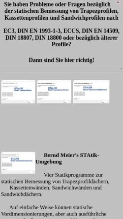 Vorschau der mobilen Webseite www.statik-meier.de, Bernd Meier - Ingenieur für Baustatik