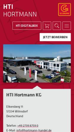 Vorschau der mobilen Webseite www.hortmann-handel.de, HTI Hortmann KG