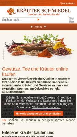 Vorschau der mobilen Webseite www.kraeuter-schmiedel.de, Kräuter-Schmiedel