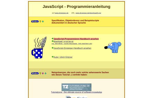Vorschau von www.droeppez.de, JavaScript Programmieranleitung