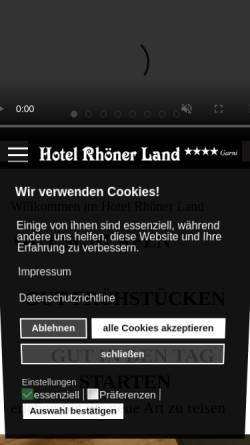 Vorschau der mobilen Webseite www.hotelrhoenerland.de, Hotel Rhöner Land