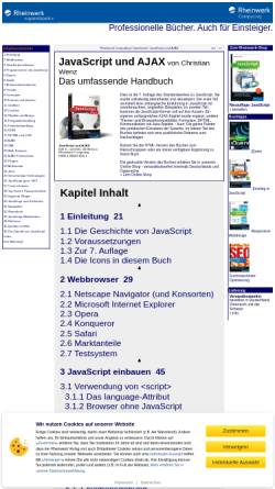 Vorschau der mobilen Webseite openbook.galileocomputing.de, JavaScript und AJAX