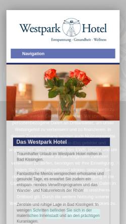 Vorschau der mobilen Webseite www.westpark-hotel.de, Westpark Hotel