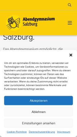 Vorschau der mobilen Webseite abendgymnasium.salzburg.at, Abendgymnasium