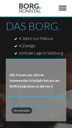 Vorschau der mobilen Webseite borgnonntal.at, BORG Nonntal