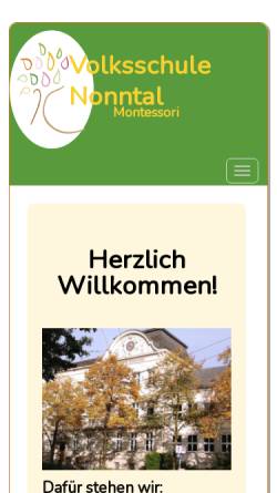 Vorschau der mobilen Webseite www.vs-nonntal.salzburg.at, VS Nonntal