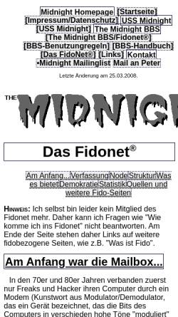 Vorschau der mobilen Webseite www.ussmidnight.de, Das Fidonet - Referat zum Mailboxnetz