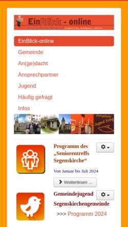 Vorschau der mobilen Webseite segensgemeinde-eving.de, Ev. Segensgemeinde Do-Eving